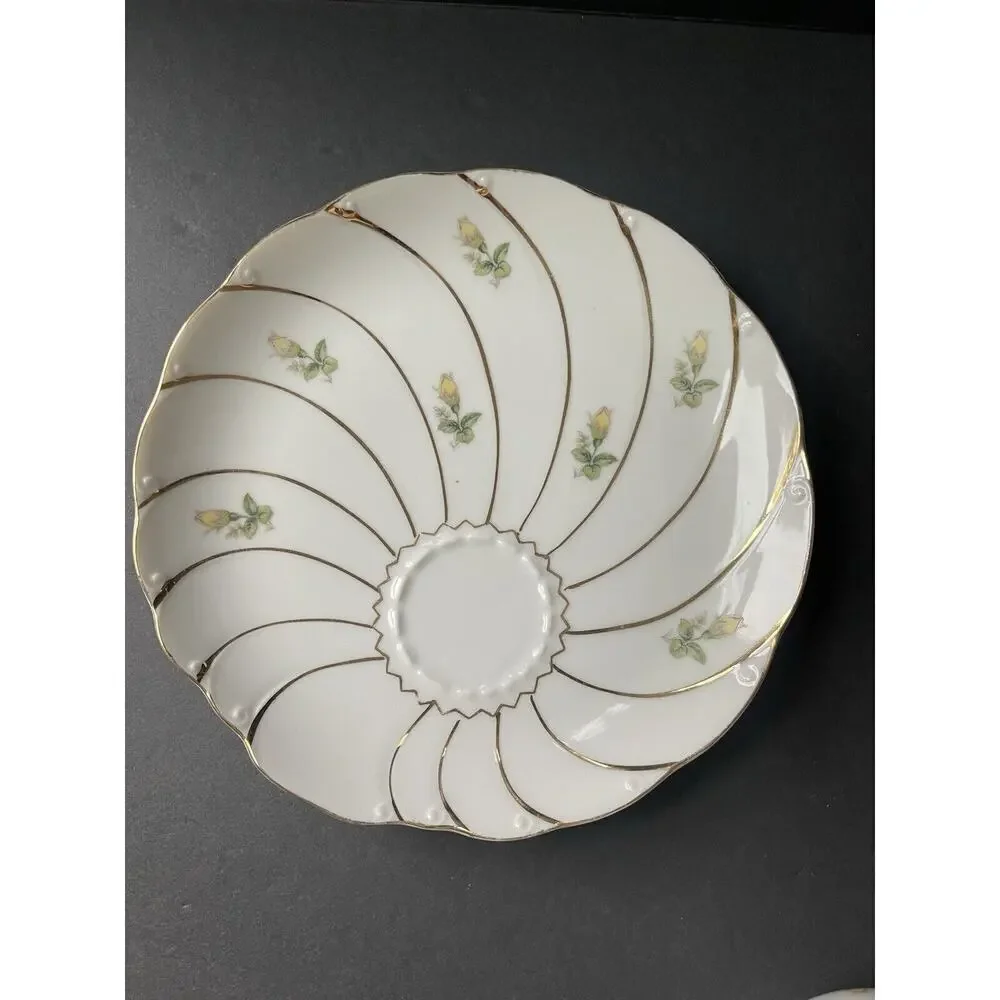 Yamaka Tea Set (4) Cup Saucer Snack Plate Japanese White China Asian Oriental